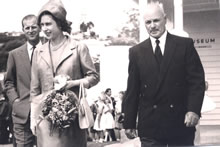 Queen Elizabeth II and Prince Philip visit to Russell Museum 